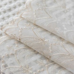 Tule Gordijnen Met Bloemen, Witte Voile, Transparant Voor De Woonkamer