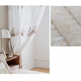 Tule Gordijnen Met Bloemen, Witte Voile, Transparant Voor De Woonkamer