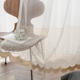Geborduurde Doorschijnende Tule Gordijnen, Transparante Gordijnen En Cortinas Voor De Woonkamer