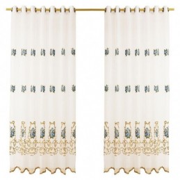 Bloemengordijn Op Maat Gemaakt, Geborduurd Met Tule Voor De Woonkamer