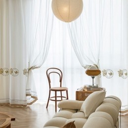 Geborduurde Doorschijnende Tule Gordijnen, Vlindervoile Gordijn, Op Maat Gemaakt Gordijn Voor De Woonkamer