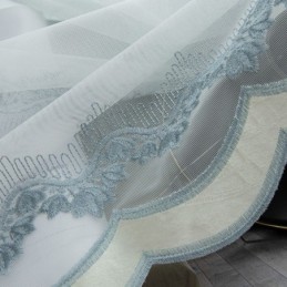 Transparante Gordijnen Op Maat Gemaakt, Bladgeborduurde Tule Gordijnen Voor De Slaapkamer