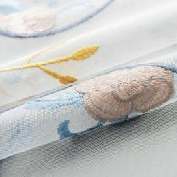 Geborduurde Doorschijnende Tule Gordijnen, Bloemen Voile Gordijn, Op Maat Gemaakt Gordijn Voor De Woonkamer