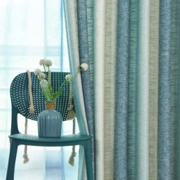 Semi-Verduisterend Gordijn Op Maat Gemaakt Gordijn Met Kleurrijke Strepen, Bedrukt Slaapkamer Woonkamer