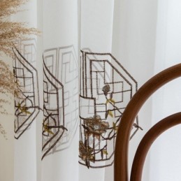 Luxe Witte Transparante Gordijnen Op Maat Gemaakt, Geborduurd Met Hoogwaardige Tule