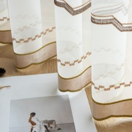 Luxe Witte Transparante Gordijnen Op Maat Gemaakt, Geborduurd Met Hoogwaardige Tule