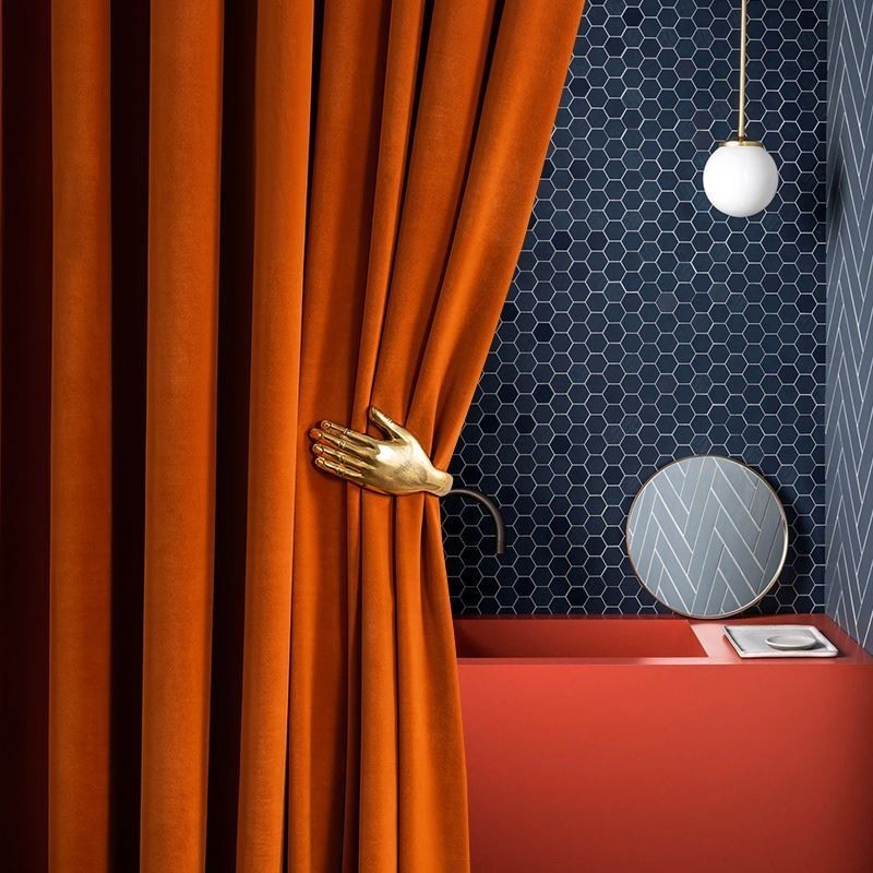 Oranje Flanellen Verduisteringsgordijn Op Maat Gemaakt Gordijn Minimalistische Effen Stof Woonkamer Slaapkamer