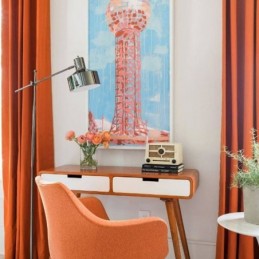 Oranje Flanellen Verduisteringsgordijn Op Maat Gemaakt Gordijn Minimalistische Effen Stof Woonkamer Slaapkamer