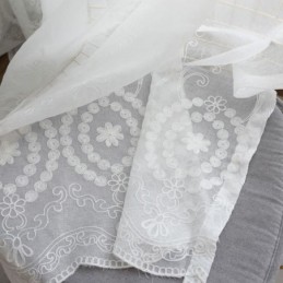 Ademende Transparante Gordijnen Op Maat Gemaakt Wit All-Match Borduurwerk Woonkamer