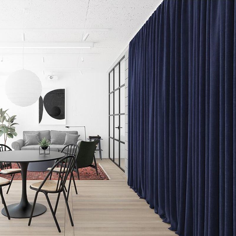 Donkerblauw Flanellen Verduisteringsgordijn Op Maat Gemaakt Gordijnpaneel Minimalistische Effen Stof Woonkamer Slaapkamer