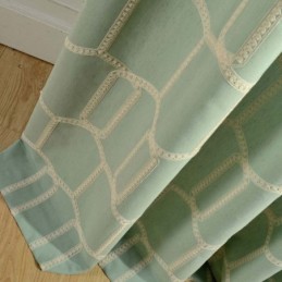 Abstract Semi-Verduisterend Gordijn Op Maat Gemaakt Gordijn Honingraat Borduurwerk Woonkamer