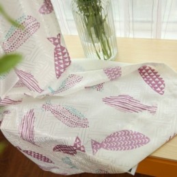 Semi-Verduisteringsgordijn Op Maat Gemaakt Gordijn Met Visprint Kinderkamer Woonkamer