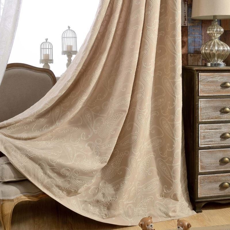 Vintage Semi-Verduisteringsgordijn Op Maat Gemaakt Gordijn Luxe Borduurwerk Woonkamer