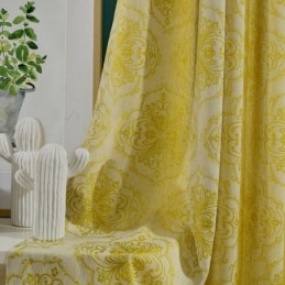 Eenvoudig Max Verduisteringsgordijn Op Maat Gemaakt Gordijn Bloem Stamen Jacquard Slaapkamer