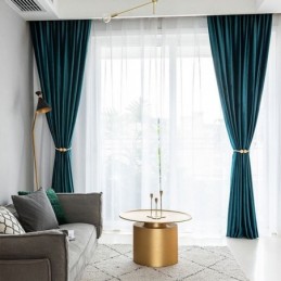 Gordijn In Scandinavische Stijl, Op Maat Gemaakt, Effen Flanel Voor Woonkamer, Hotel