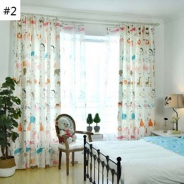 Modern Semi-Verduisterend Gordijn Op Maat Gemaakt Gordijn Met Dierenprint Voor Kinderkamer