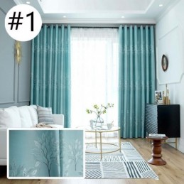 Gordijnen Met Boompatroon In Scandinavische Stijl, Satijnen Jacquard, Woonkamer/Slaapkamer