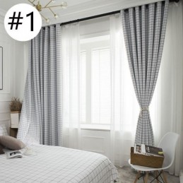 Geruite Verduisteringsgordijn Op Maat Gemaakt Gordijn Met Geometrische Ruit Voor Slaapkamer En Woonkamer