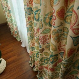 Amerikaans Retro Gordijn Op Maat Gemaakt Gordijn Abstract Bloemenprint Slaapkamer Woonkamer Semi Verduisterende Stof