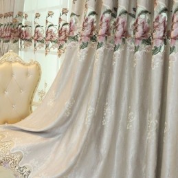 Gordijnen Op Maat Gemaakt Europees Gordijn Met Bloemenborduurwerk