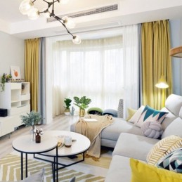 Nordic Effen Dikke Stiksels Verduisteringsgordijn Op Maat Gemaakt Gordijnstof Woonkamer Slaapkamer