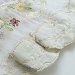 Europees Geborduurd Tule Gordijn Op Maat Gemaakt Gordijn Bloemen Voile Transparant Woonkamer