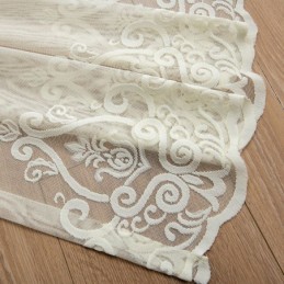 Europese Geborduurde Transparante Gordijnen, Transparante Voile Raamdecoratie Voor De Woonkamer